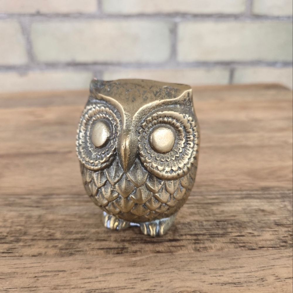 Vintage Brass Owl - Picture 1 of 6